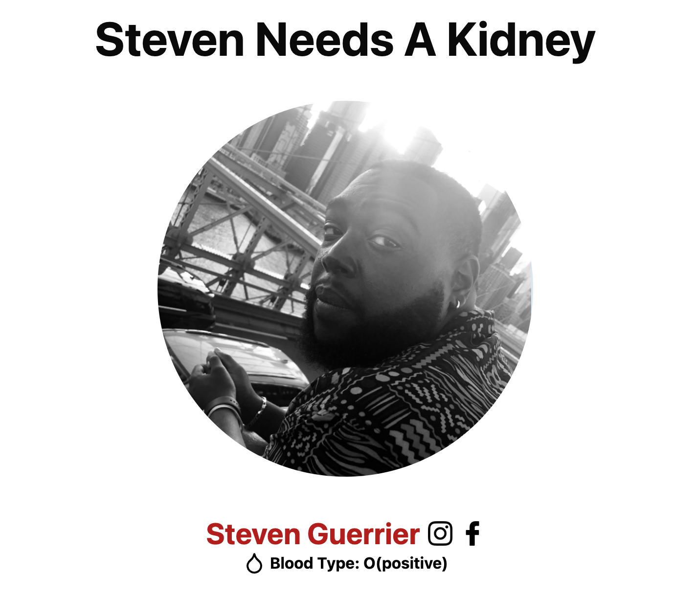 Steven Needs A Kidney